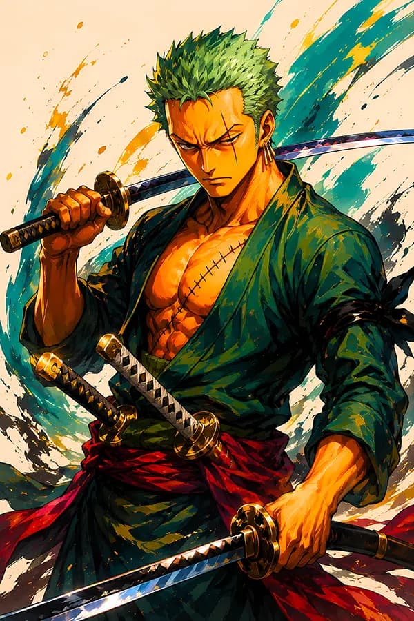 Prisma Panels artwork Green Swords